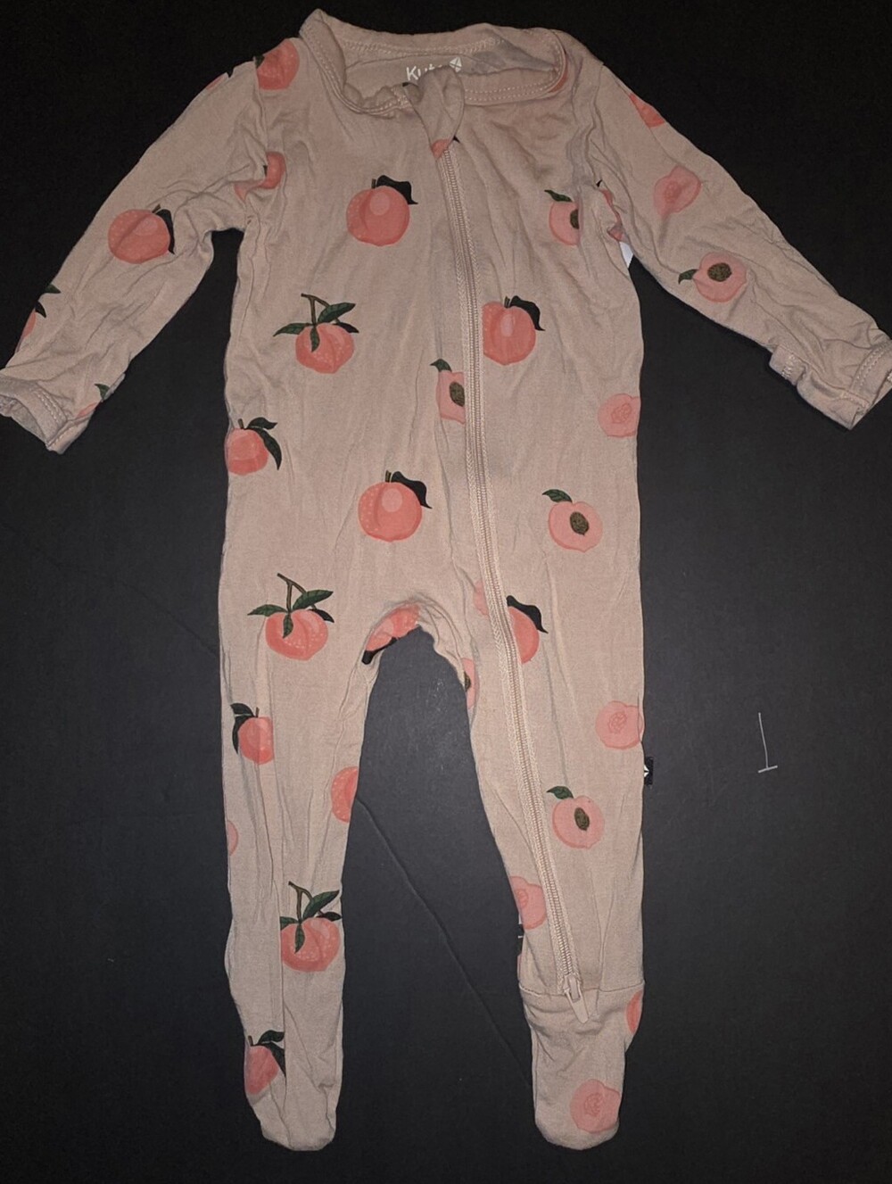 Kyte BABY Peach-Print Zip Footed One-Piece - Size 0-3m